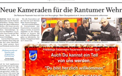 Neue Kameraden für die Rantumer Wehr